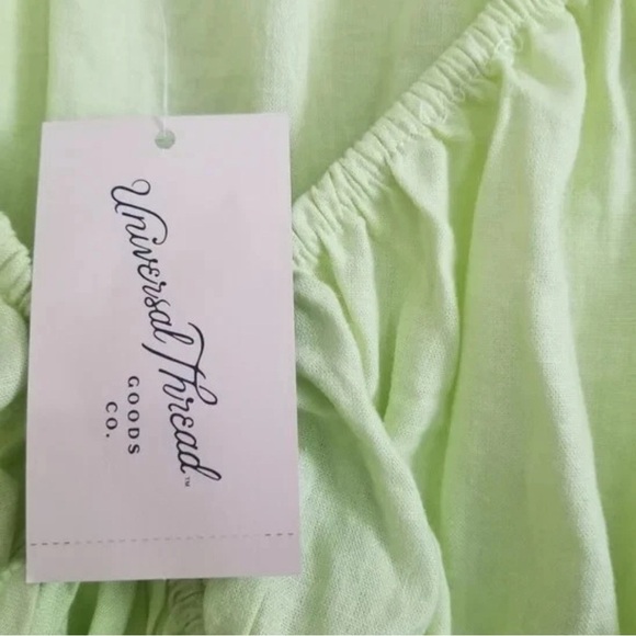 Universal Thread NWT Light Green Top Puff Long Sleeve Tie-Front Blouse - Picture 4 of 6